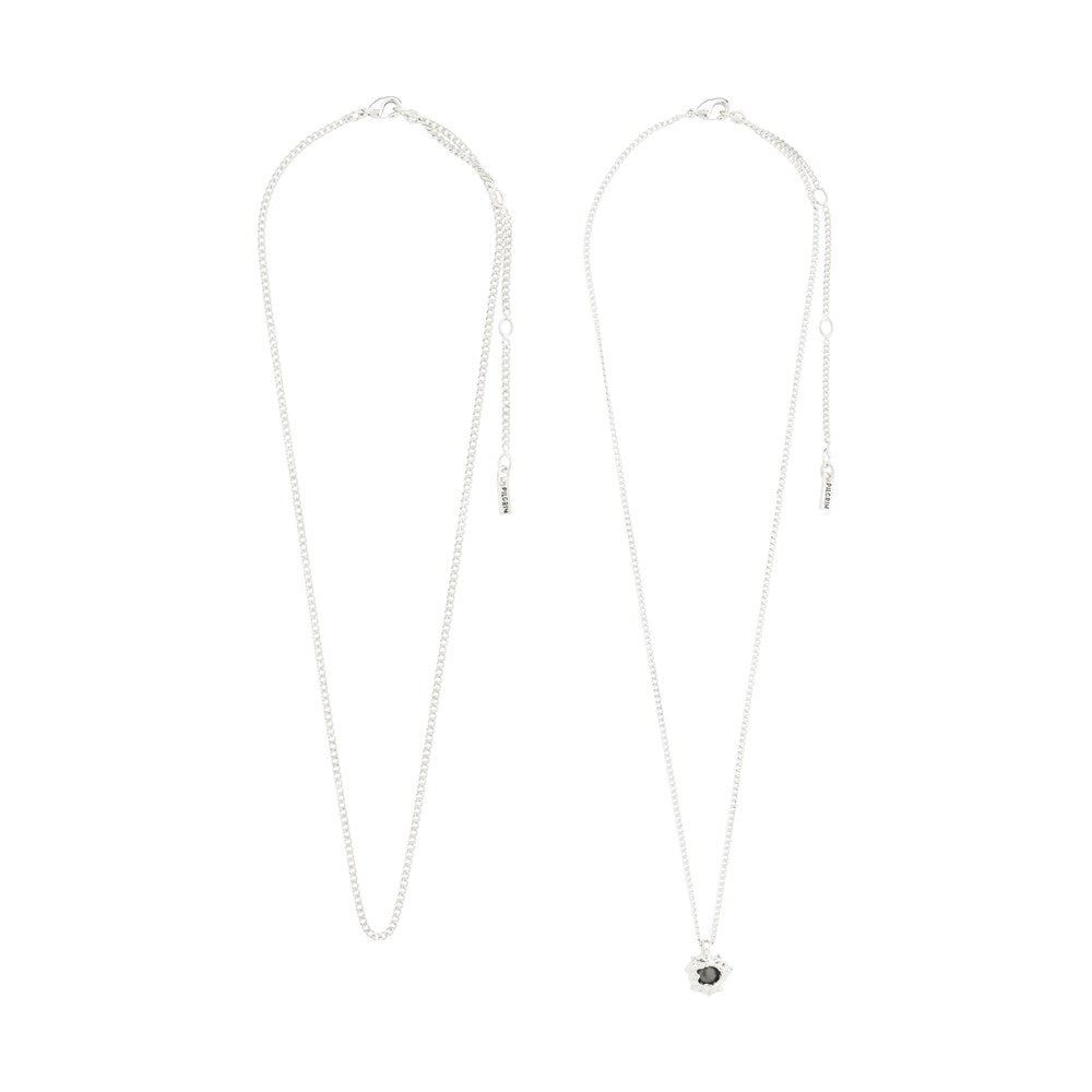 Act Necklace - Silver Plated - Black