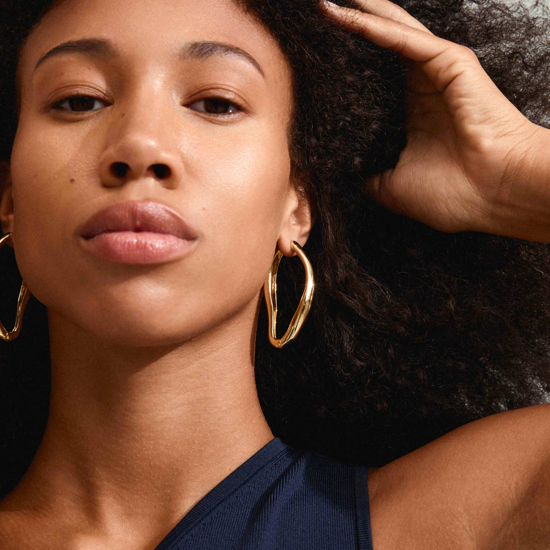 Dune Recycled Hoop Earrings - Gold Plated