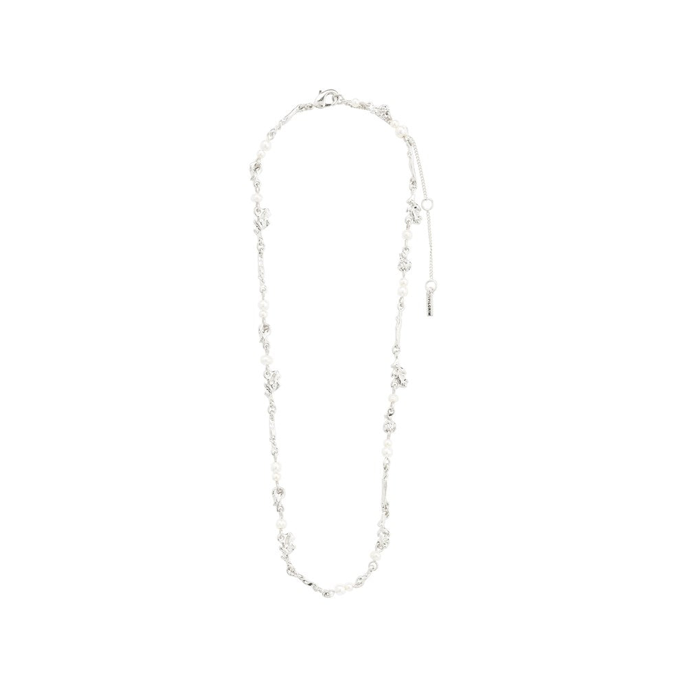 Focus Necklace - Silver Plated - White