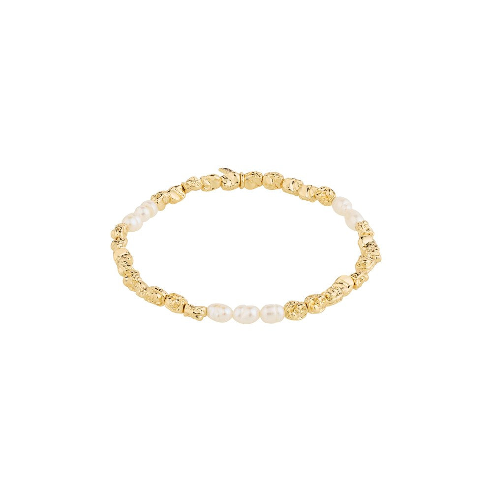 Tide Recycled Bracelet - Gold Plated - White