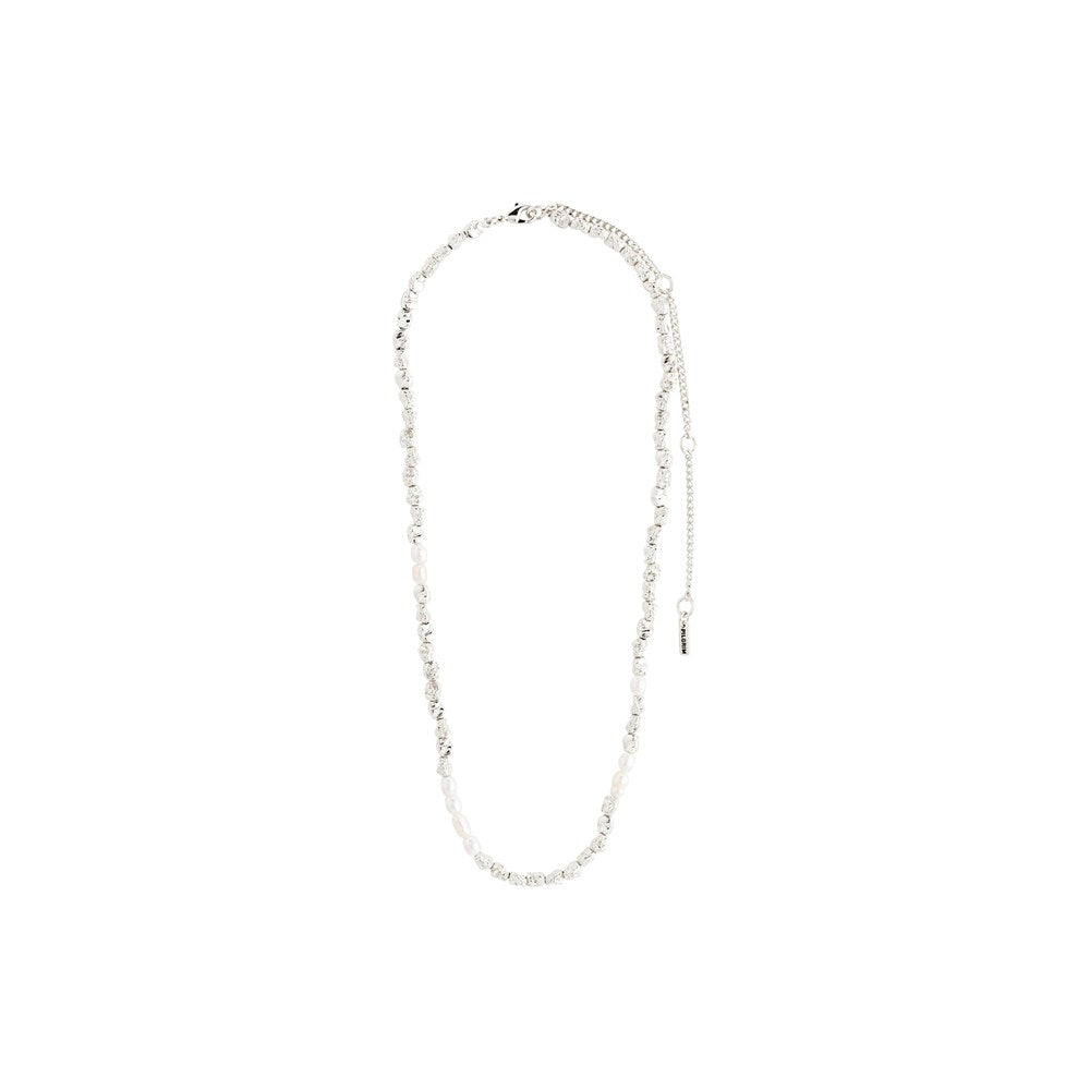 Tide Recycled Necklace - Silver Plated - White