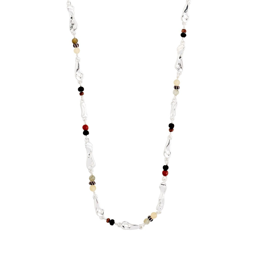 Dawn Necklace - Silver Plated - Brown