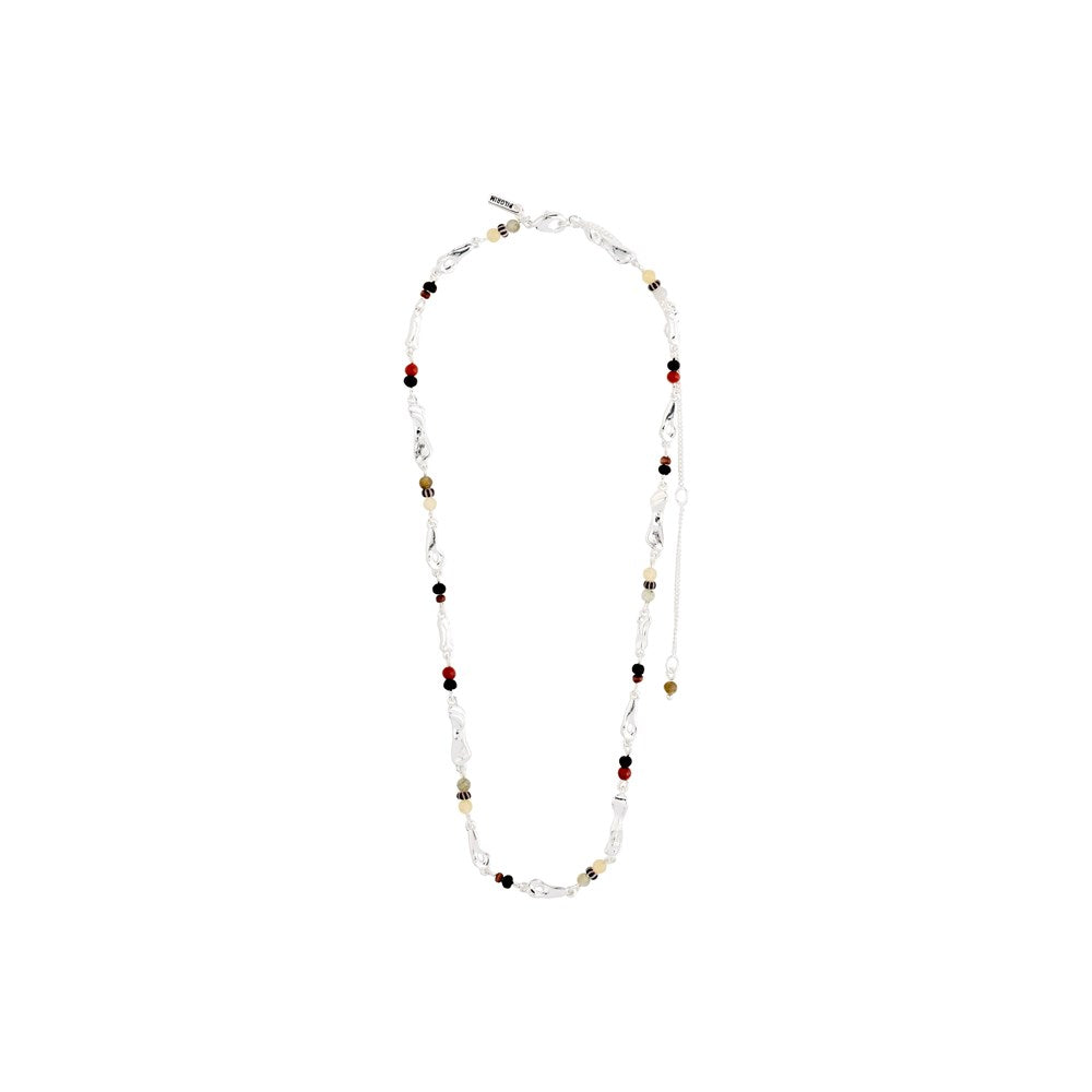 Dawn Necklace - Silver Plated - Brown