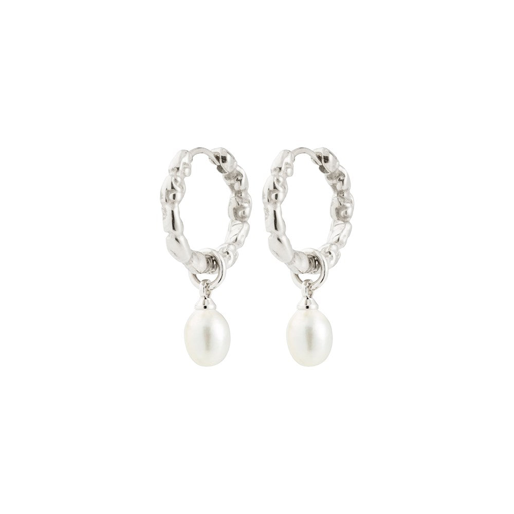 Shift Pearl Earrings - Silver Plated