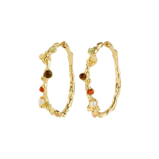 Iris Hoop Earrings - Gold Plated