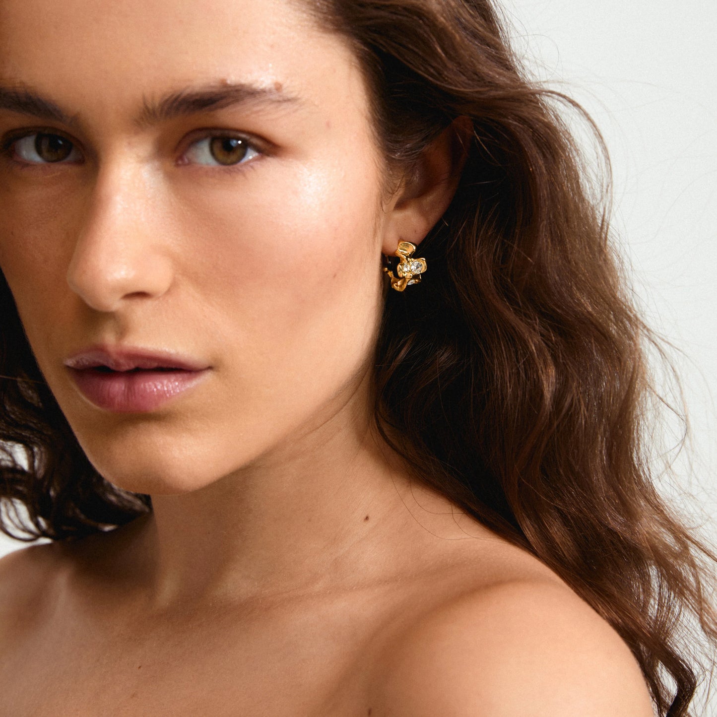 Sunset Recycled Earrings - Gold Plated - Crystal