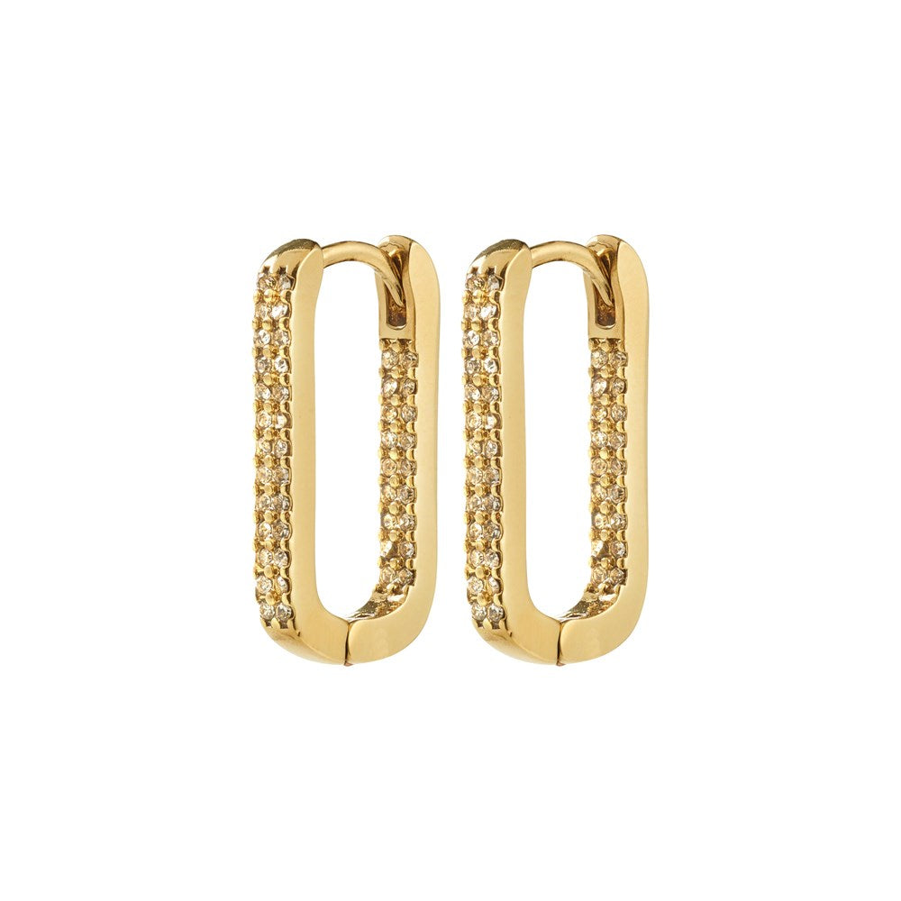 Phase Recycled Crystal Earrings - Gold Plated