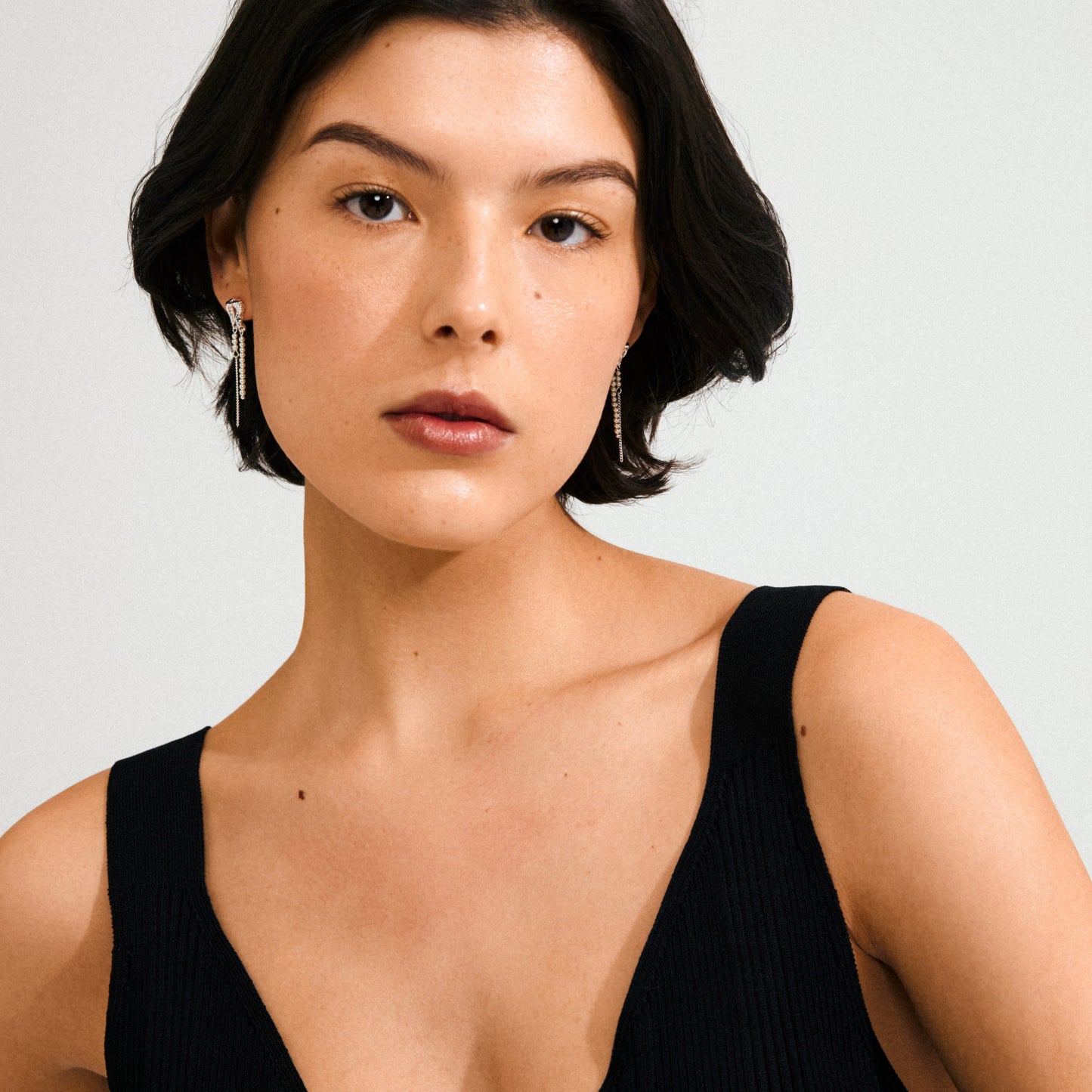 Vincent White Earrings - Silver Plated