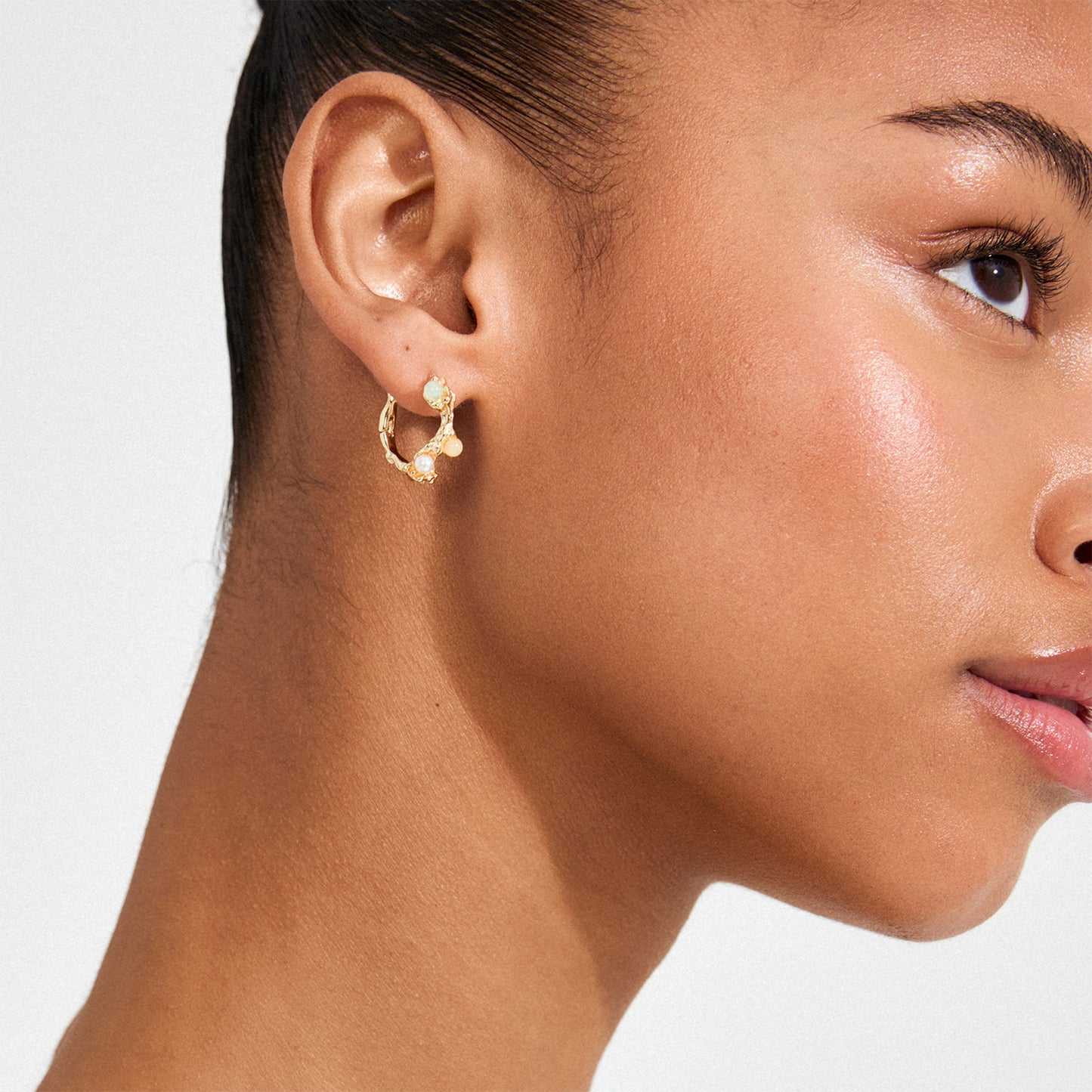 Iris Hoop Earrings - Gold Plated