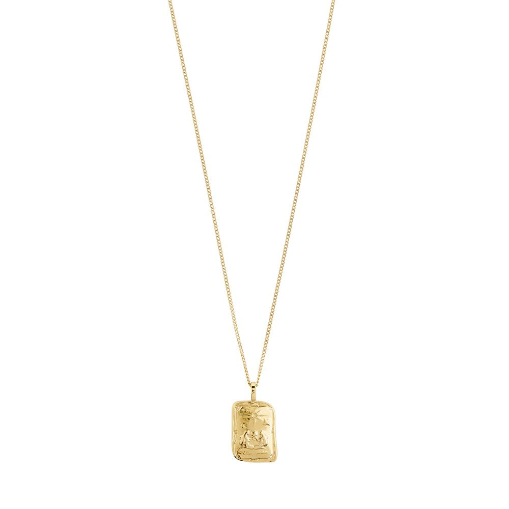 Gemini Recycled Zodiac Sign Necklace - Gold Plated