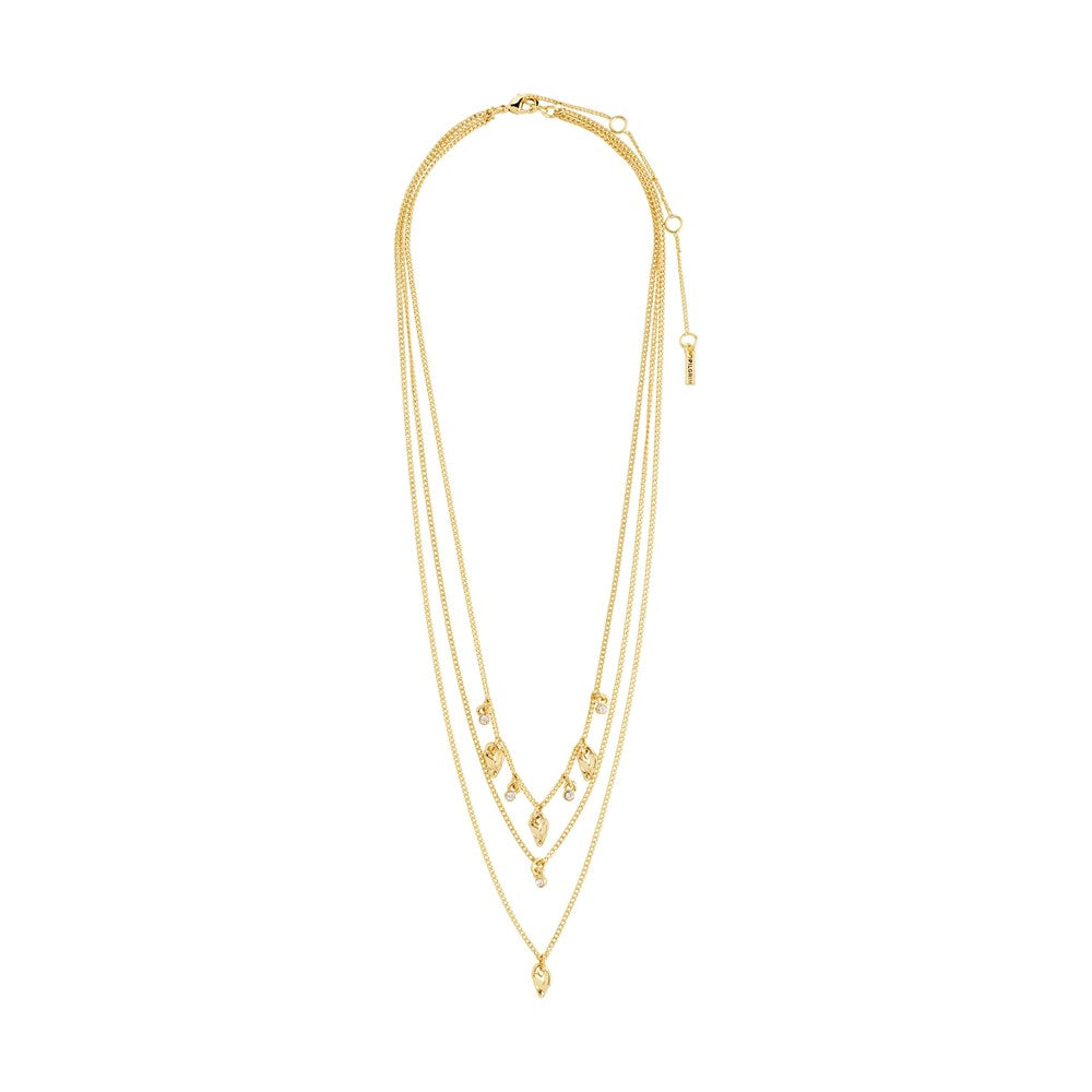 Jules Recycled Necklace - Gold Plated - Crystal