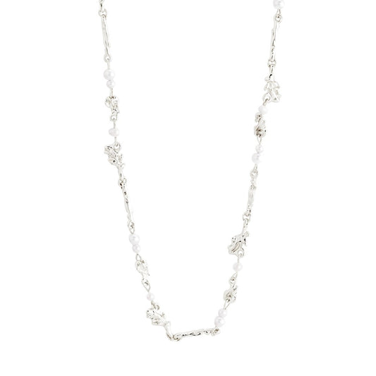 Sloan Pearl Necklace - Silver Plated - White
