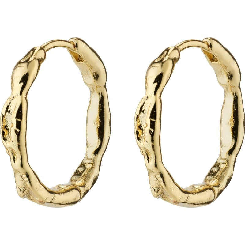 Eddy Recycled Organic Shaped Medium Hoops - Gold Plated