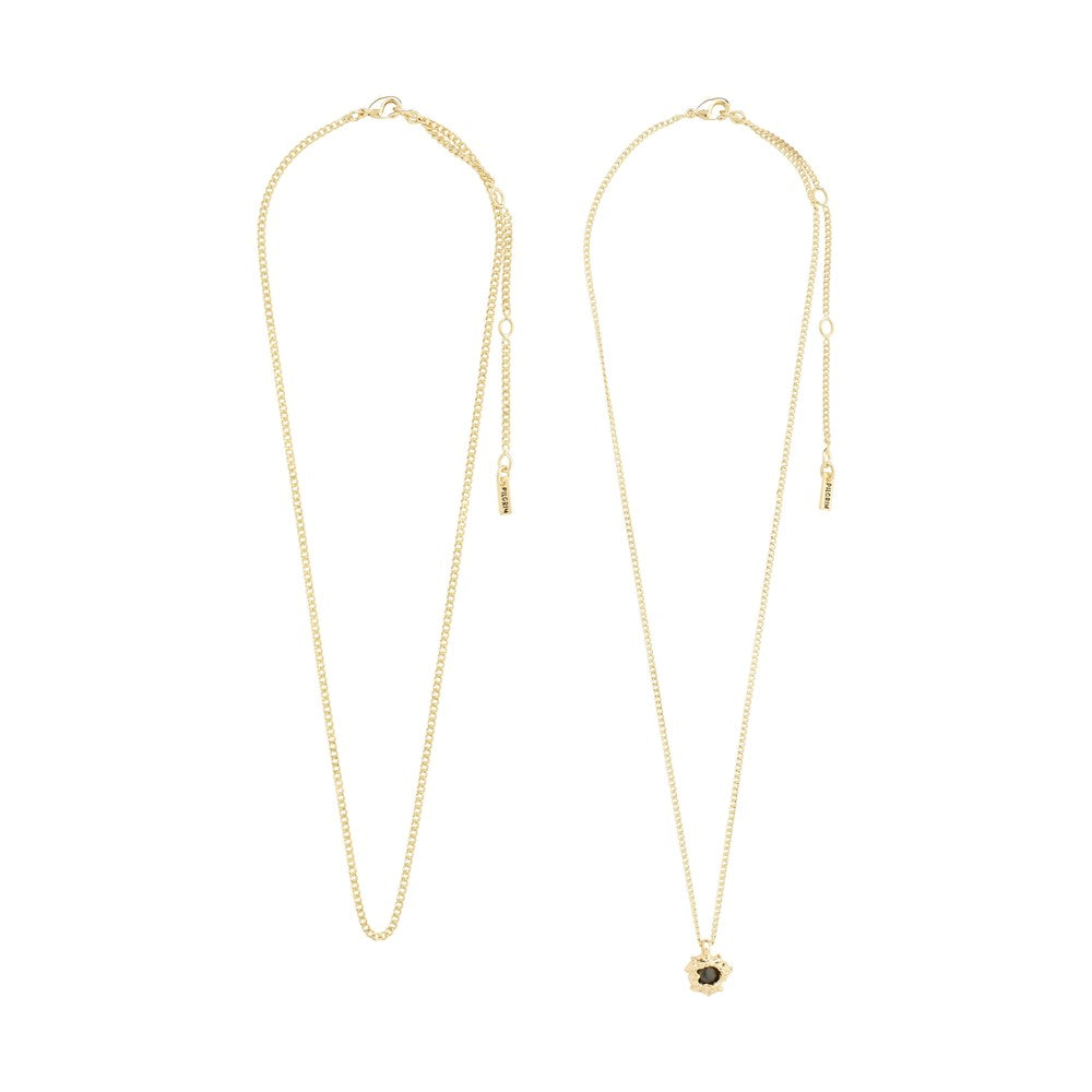Act Necklace - Gold Plated - Black