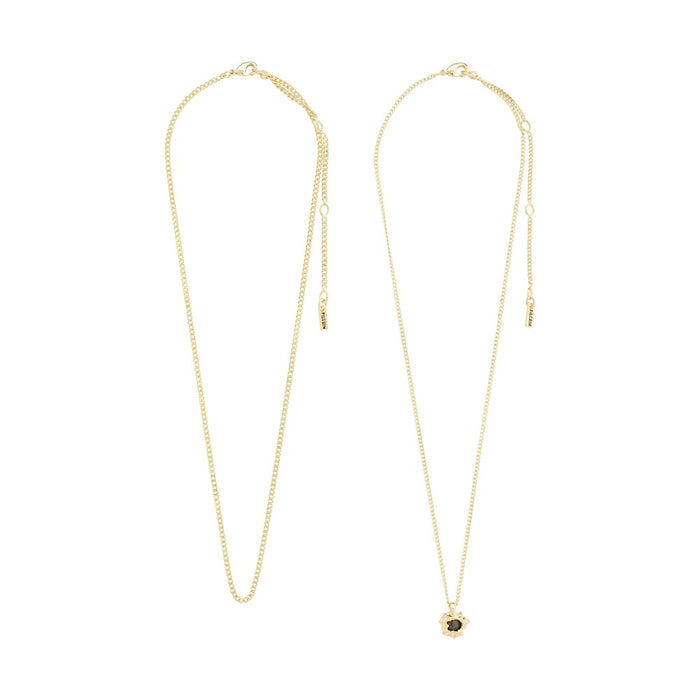 Act Necklace - Gold Plated - Black