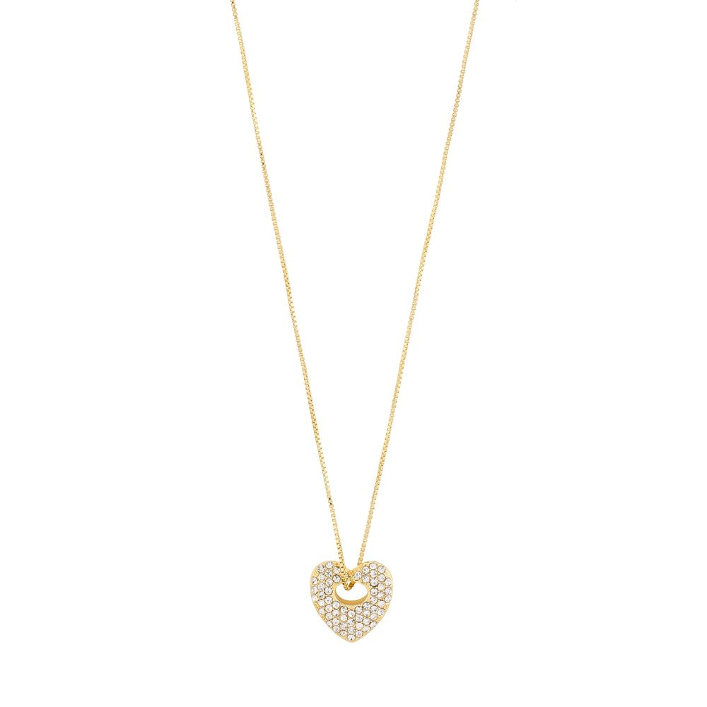 Dune Recycled Heart Necklace - Gold Plated - Crystal