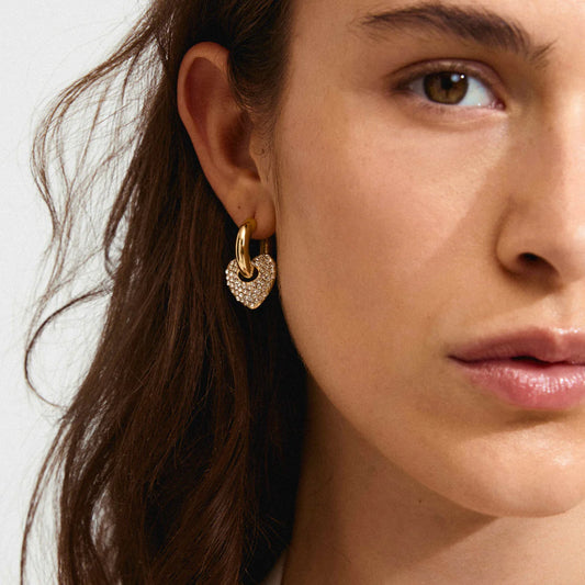 Dune Recycled Crystal Earrings - Gold Plated - Crystal