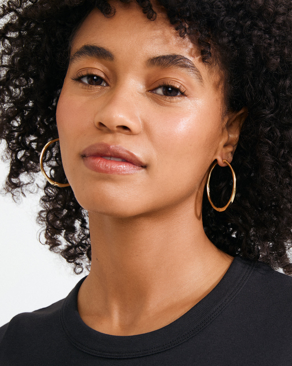 Presence Hoop Earrings Gold-Plated