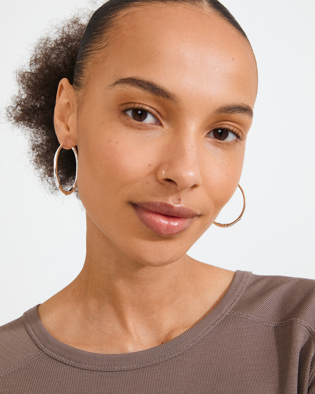 Presence Hoop Earrings Silver-Plated