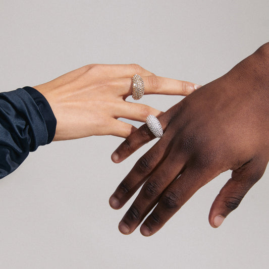 Focus Ring - Silver Plated - Crystal