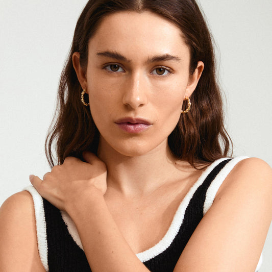 Tide Recycled Hoop Earrings - Gold Plated