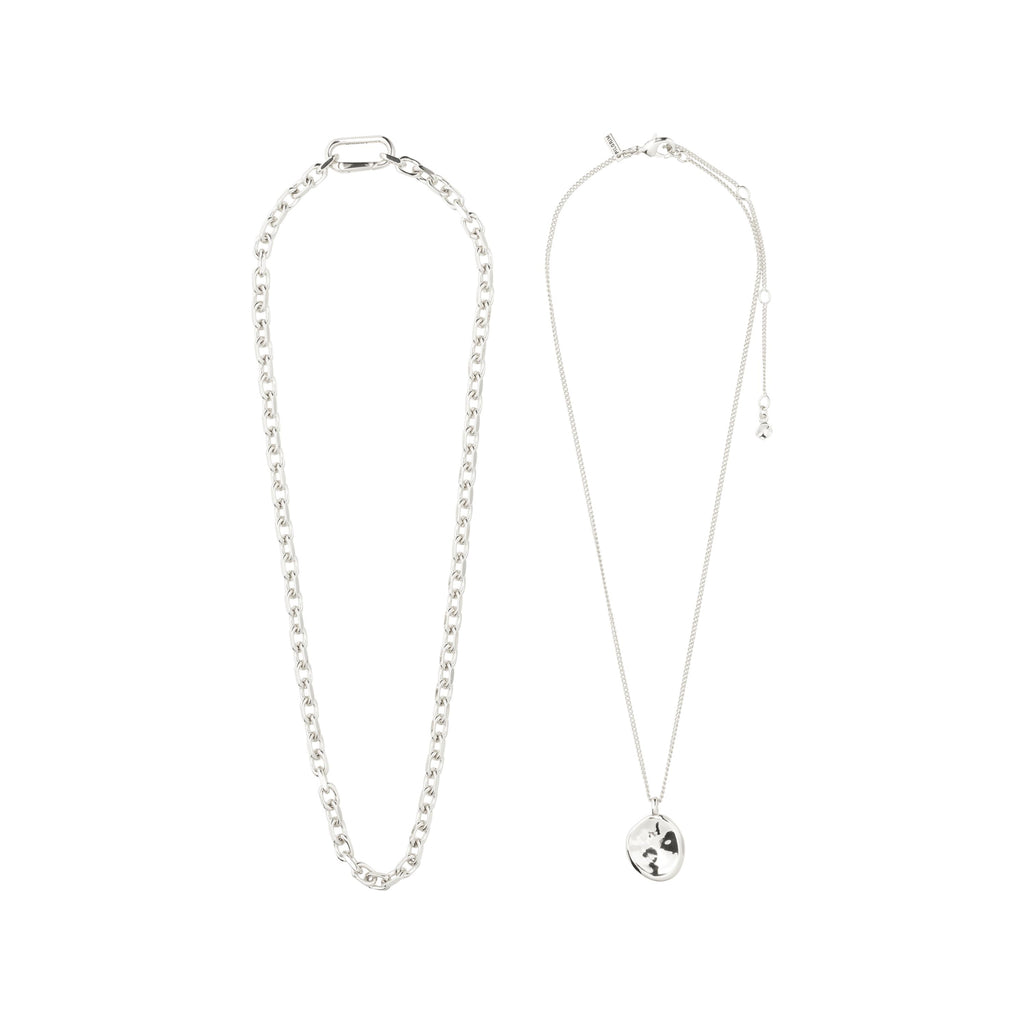 Sparkle Necklace 2-In-1 Set - Silver Plated