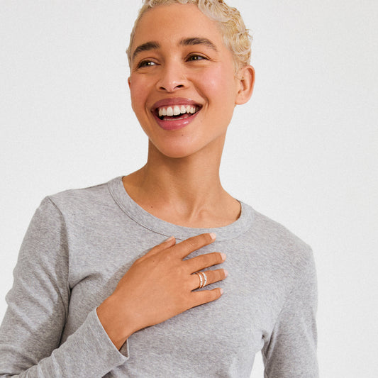 Fire Ring 2-In-1 Set - Silver Plated