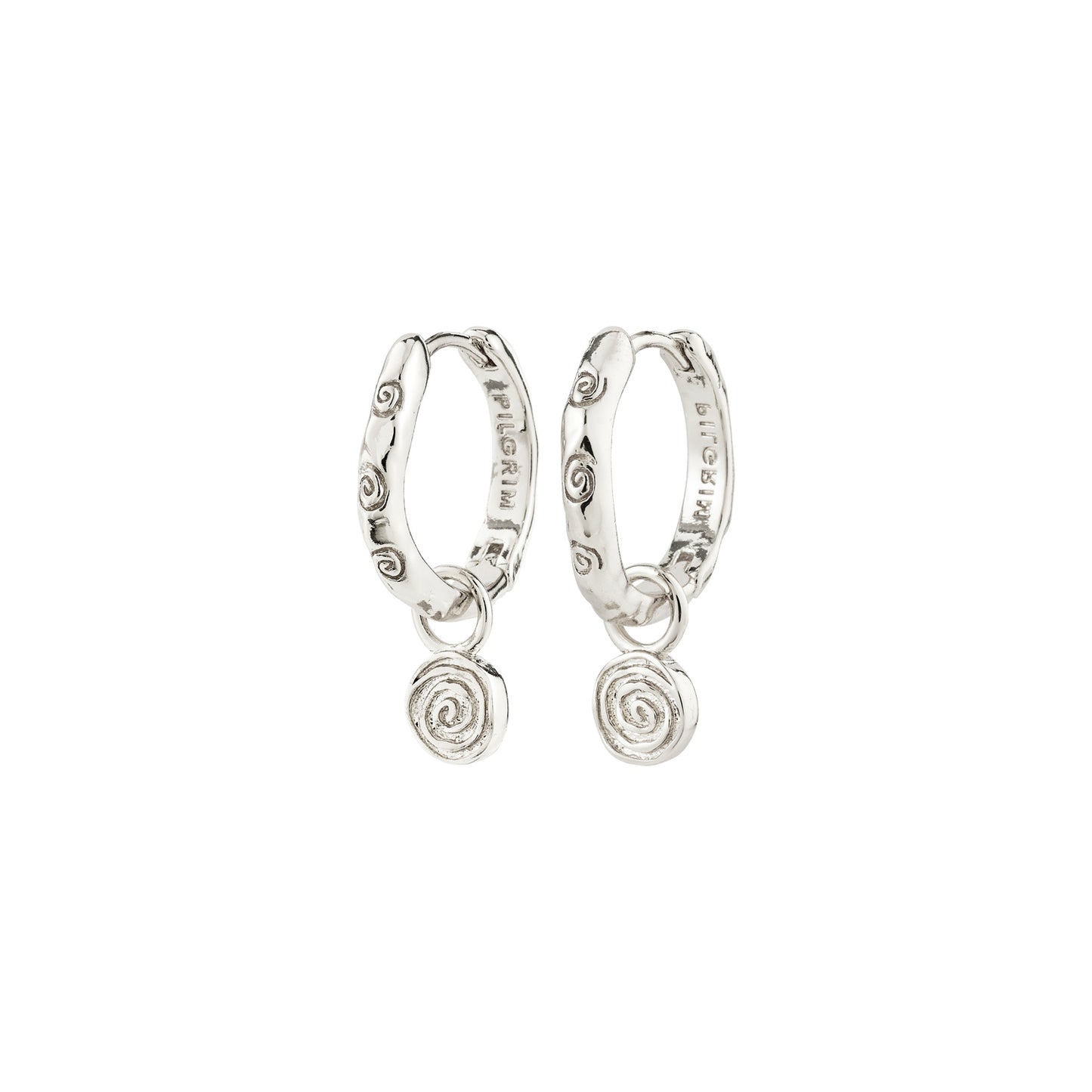 Fire Hoop Earrings - Silver Plated