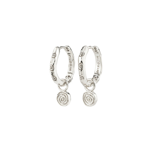 Fire Hoop Earrings - Silver Plated