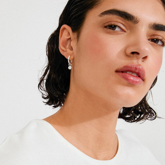 Fire Hoop Earrings - Silver Plated