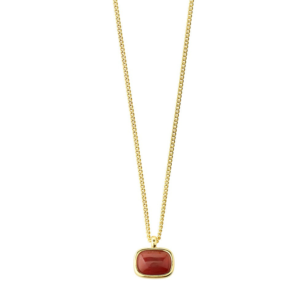 Now Necklace - Gold Plated/Red