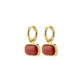 Now Earrings - Gold Plated/Red