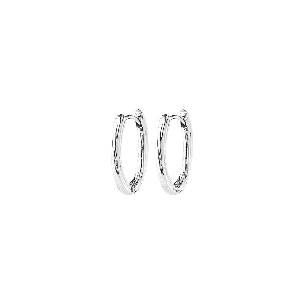 Now Hoop Earrings - Silver Plated
