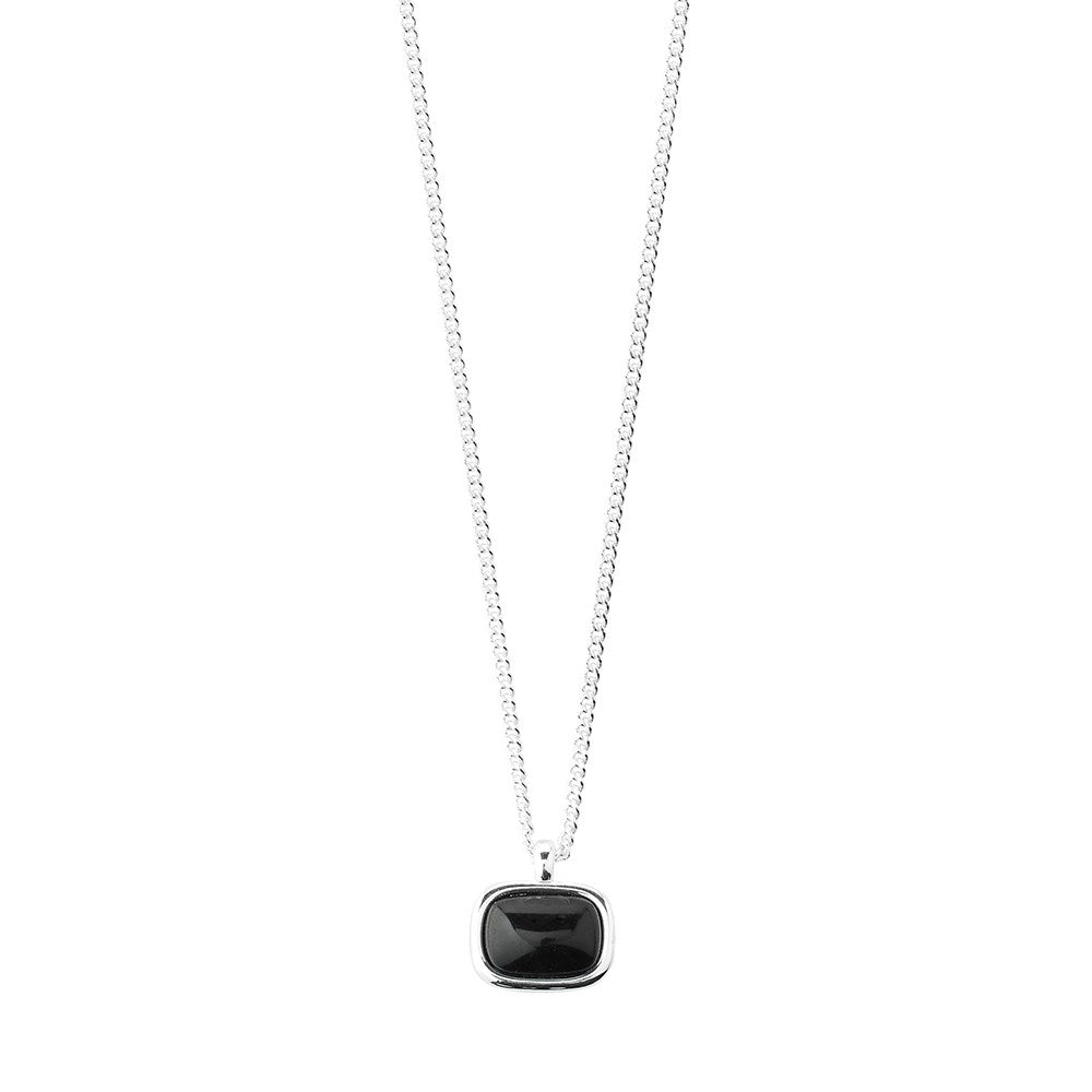 Now Necklace - Silver Plated/Black
