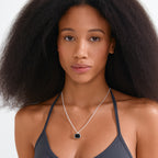 Now Necklace - Silver Plated/Black