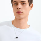Now Necklace - Silver Plated/Black