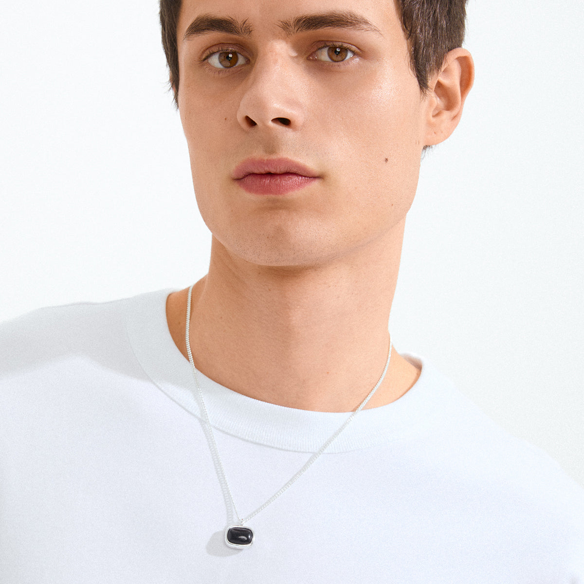 Now Necklace - Silver Plated/Black