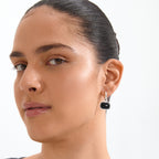 Now Earrings  - Silver Plated/Black