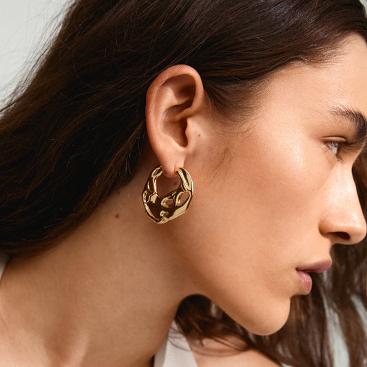 Dawn Recycled Hoop Earrings - Gold Plated