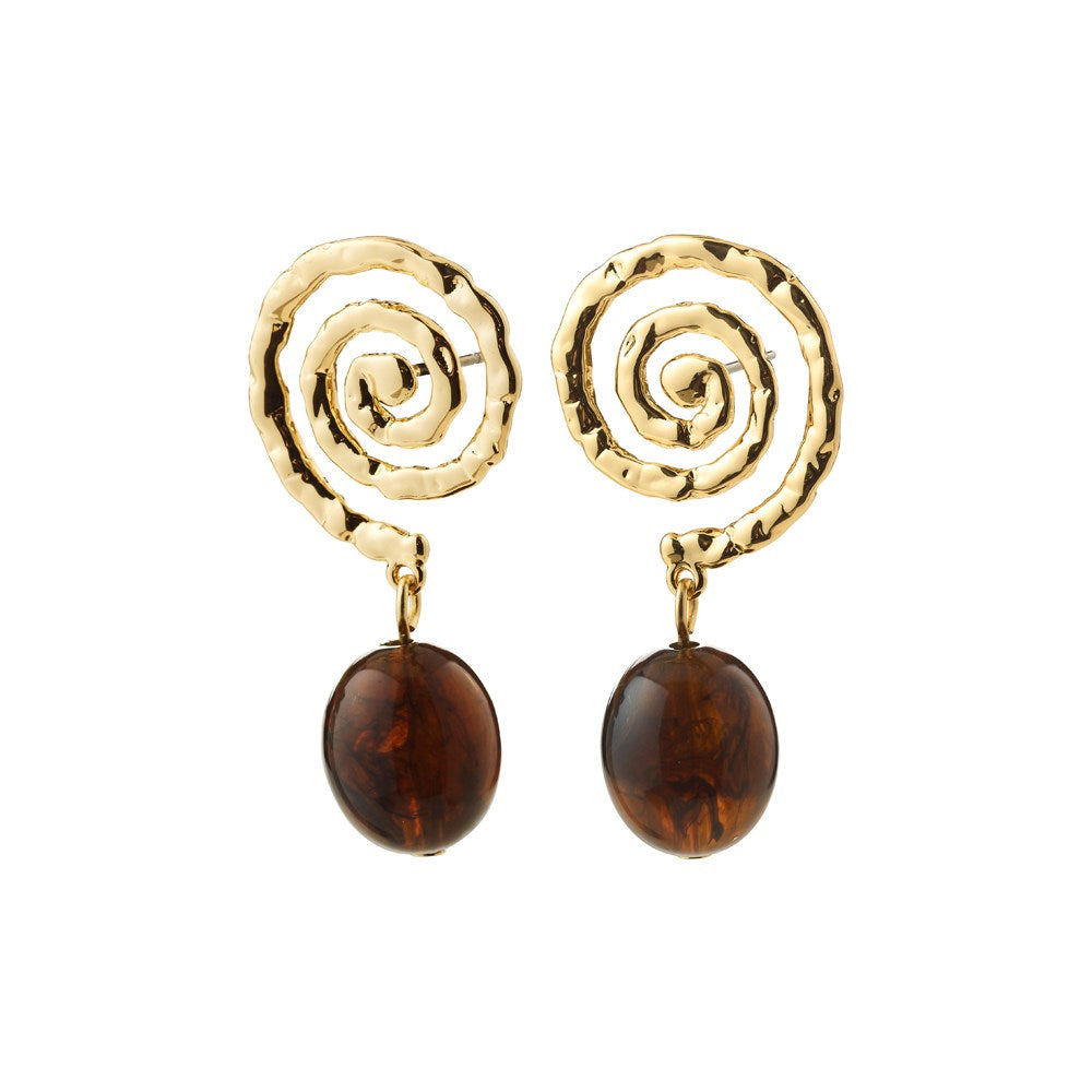 Still Earrings Gold-Plated/Brown