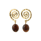 Still Earrings Gold-Plated/Brown