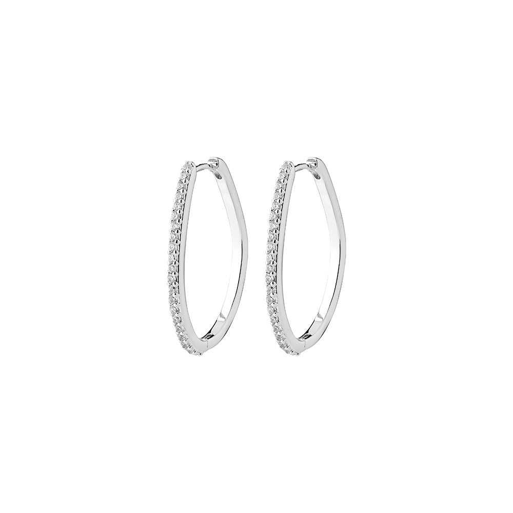Root Hoop Earrings - Silver Plated