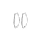 Root Hoop Earrings - Silver Plated