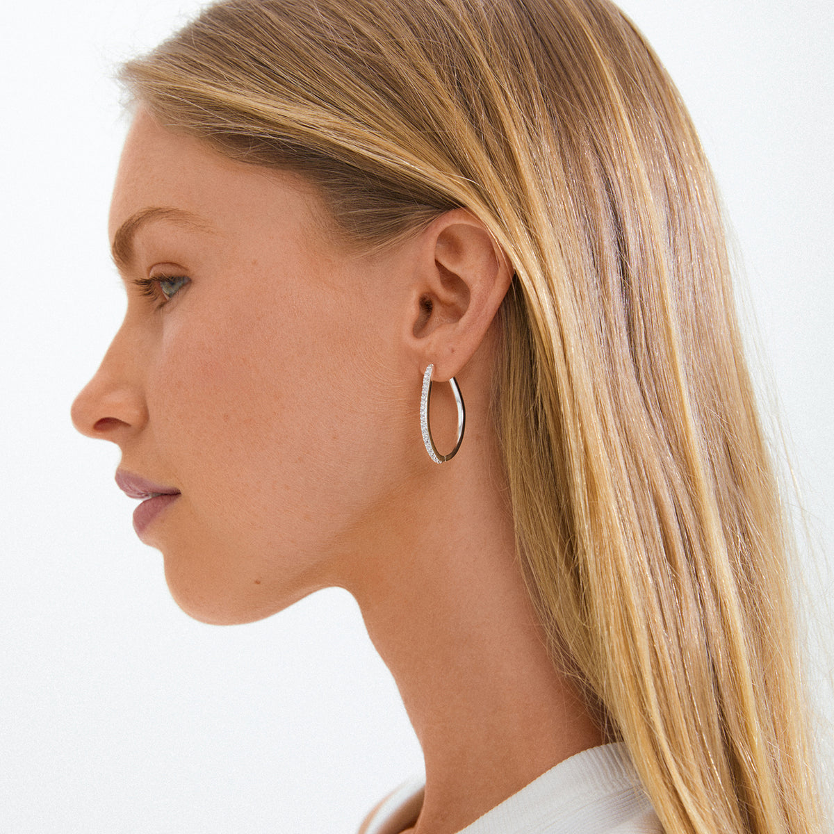 Root Hoop Earrings - Silver Plated