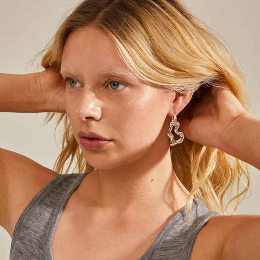Cloud Recycled Earrings - Silver Plated