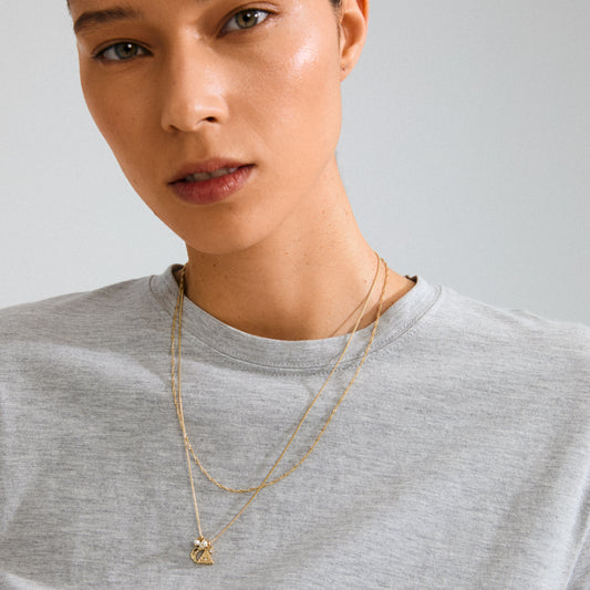 Between Recycled White Necklace - Gold Plated