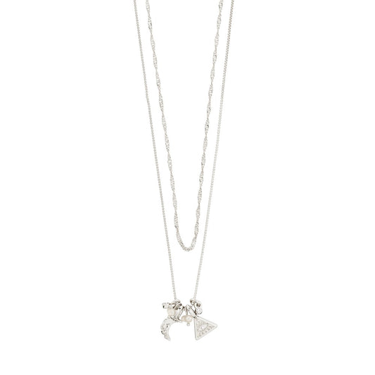 Between Recycled White Necklace - Silver Plated