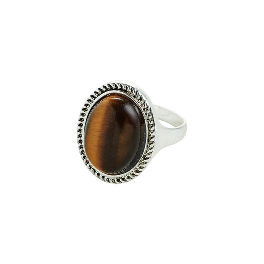 Between Recycled Brown Ring - Silver Plated