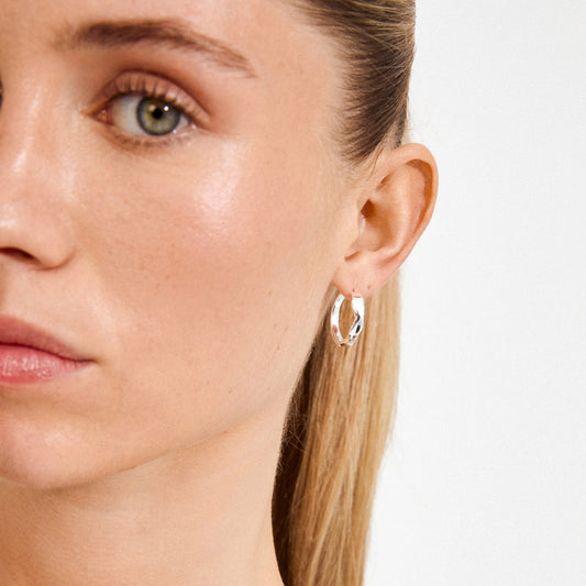 Ember Hoop Earrings - Silver Plated