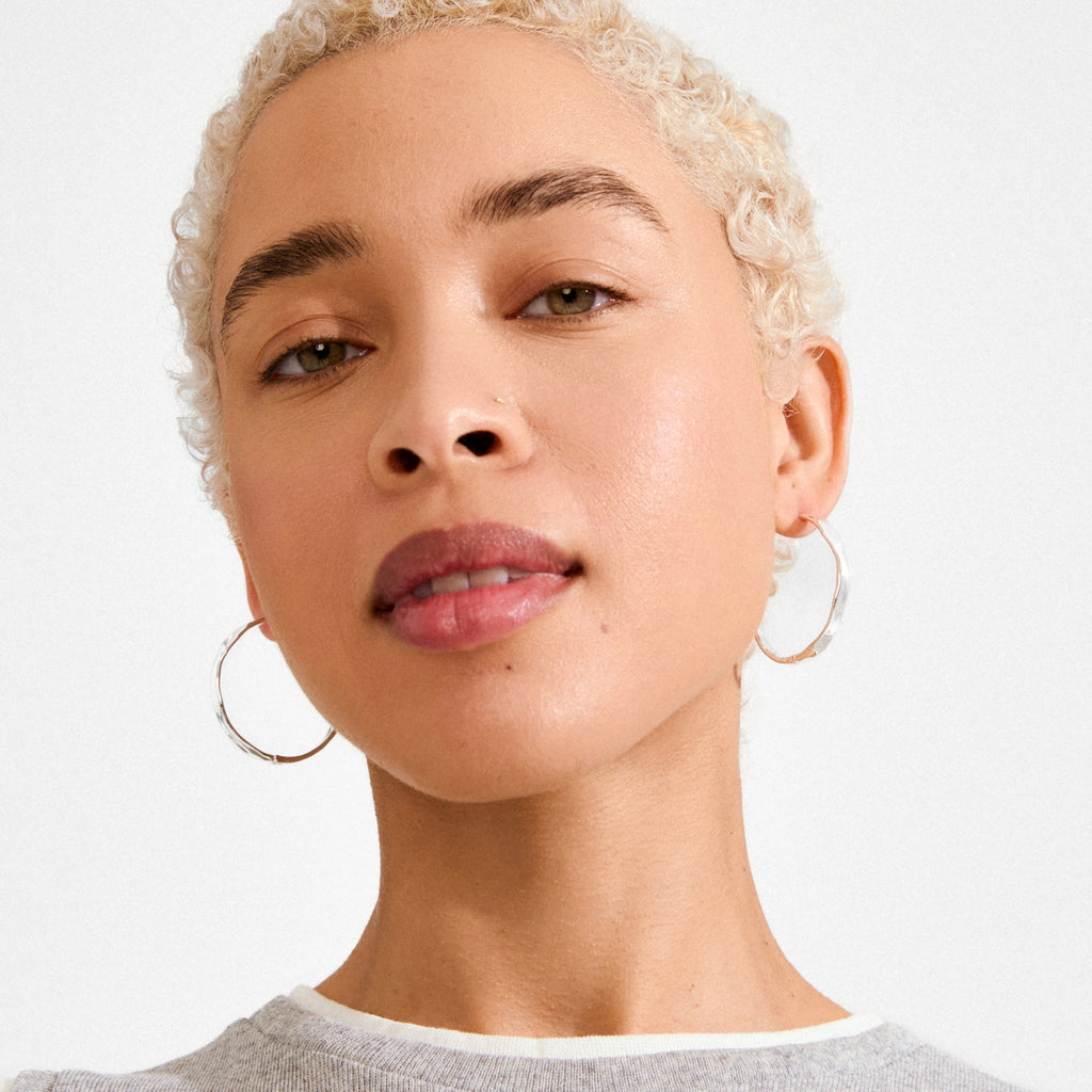 Ember Hoop Earrings - Silver Plated